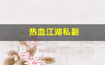 热血江湖私副(热血江湖私副本怎么进)