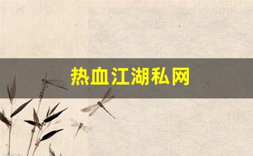热血江湖私网(热血江湖私发网6000服) (4)
